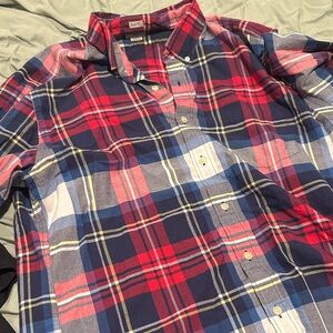 J. Crew Red and Blue holiday Plaid Casual Shirt